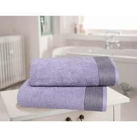 BELIZZI HOME Ultra Soft 2 Pack Oversized Cotton Bath Towels, 28x55 inches, Purple