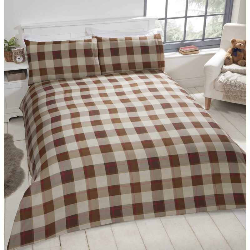 Rapport Home Hug Me Teddy Bear Checkered Reversible Cream Single