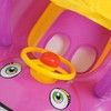 Baby Inflatable Pool Float with Canopy Thick PVC Car Shaped
