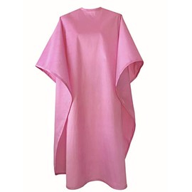 JNxcel Premium Quality Water Repellent Nylon/Polyester Fabric Hair Salon & Barber Hair Cutting & Shampoo Cape with Snap Closure (Pink)