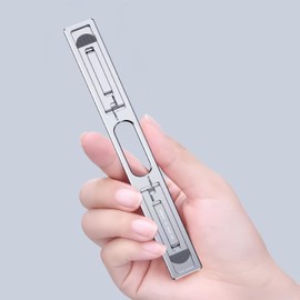 Portable Hidden Aluminum Alloy Laptop Stand, Foldable and Adjustable Laptop Riser, Light and Compact, Four-Level Height Adjustment, Ideal for Heat Dissipation and Relieving Cervical Fatigue (Silver)