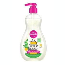 Dapple Baby - Bottle & Dish Soap, Plant Based Bottle Cleaner, Baby Safe Liquid Dish Soap, Fresh Citrus Scented - 500ml, 16.9 Ounces