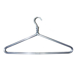 (3 PACK) SILVER DODCO Heavy Duty Thick Aluminum Metal NON-SLIP CLEAR VINYL WRAPPED Garment, Coat, Clothes, Suit, Pants, Hangers MADE IN THE USA