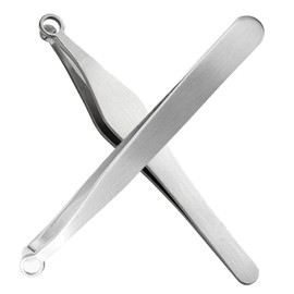 Beaupretty Stainless Steel Nose Hair Trimmer Tweezers 2-Piece Set for Precision Grooming for Men and Women Easy to Use for Nose and Eyebrow Hair Removal