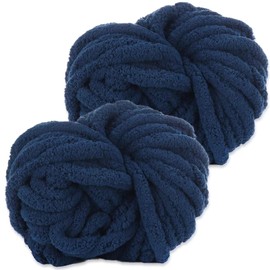 YushengTai Thick Wool, Pack of 2, 500 g, Navy Blue Chunky Wool, Thick Wool for Crocheting, Can Be Used for Knitting Cushions, Blankets, Scarves and Hats as well as Pet Beds
