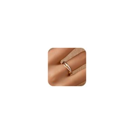 18K Gold Plated Interlocking Fidget Anxiety Ring 925 Sterling Silver Stackble Rings for Women Spinner Ring Minimalist Trendy Triple Knuckle Rings Jewelry Birthday Graduation Gifts (Multicolor, 7)