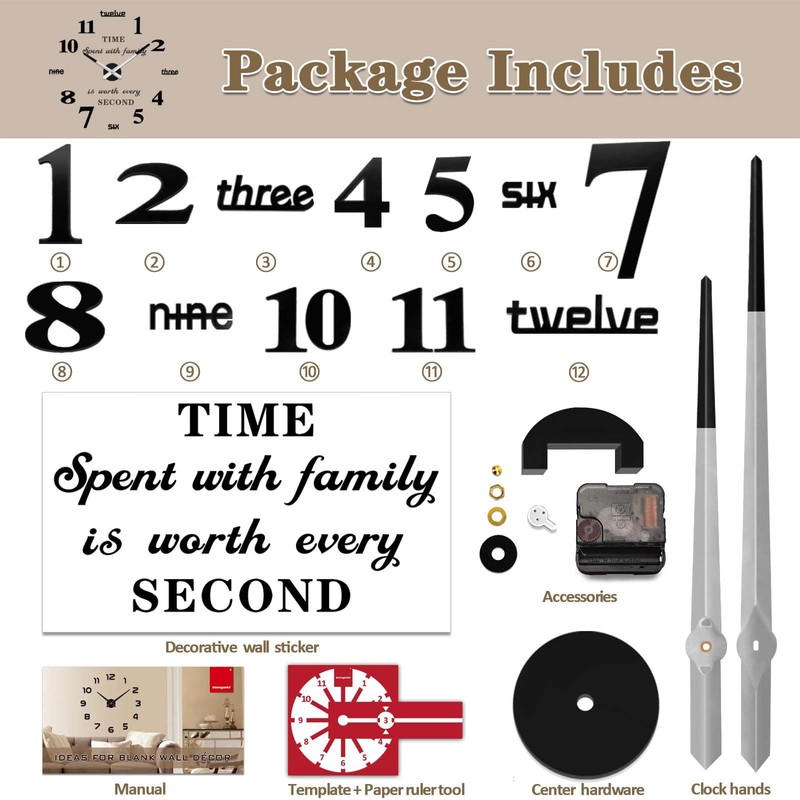 VANGOLD Large Wall Clock for Living Room