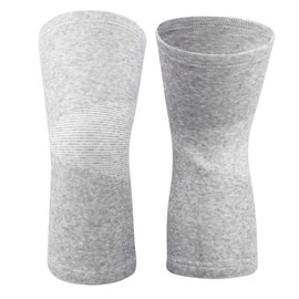 1 Pair Elastic Knee Sleeves with Bamboo Carbon Fiber, Universally Sized Knee Protector for Guard and Support (grey)