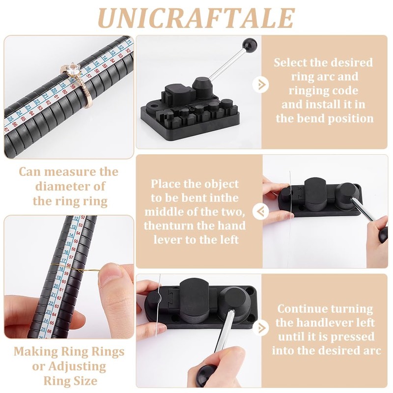 UNICRAFTALE about 1 Set Jewelry Ring Bending Machine Ring Sizer