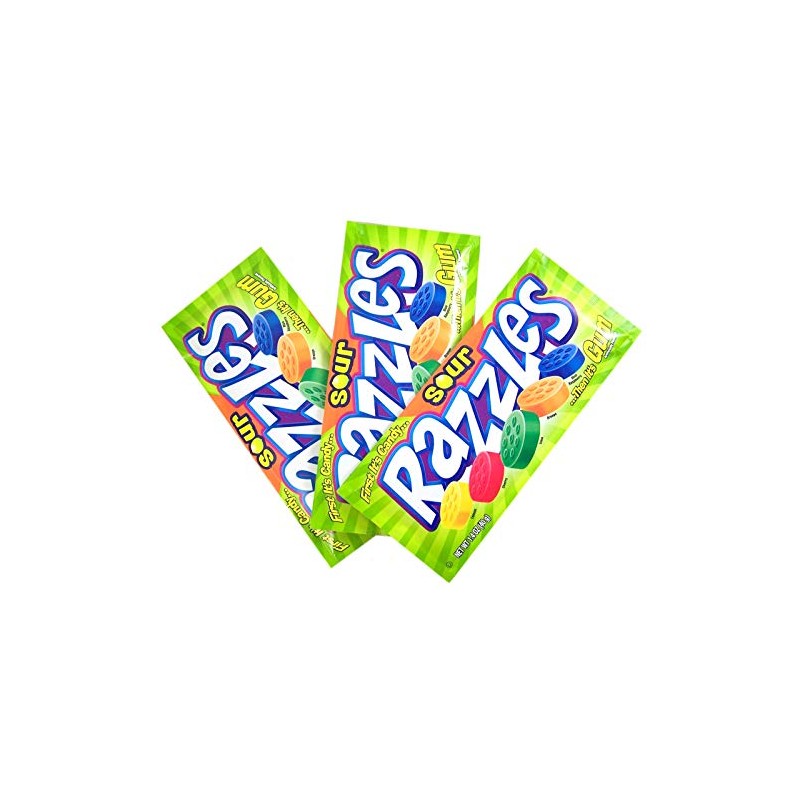 Sour Fruit Razzles Candy, 1.4 Ounce, Pack of 3