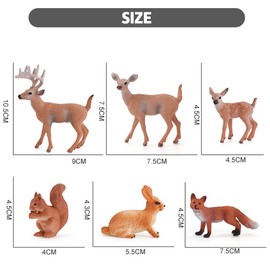 ZDQC Pack of 6 Forest Animals Figures, Animal Figures, Animal Figure Toy, Woodland Animals, Christmas Animal Figure, Reindeer Figures, Forest Animals Figures Set, Deer Model, Forest Animals