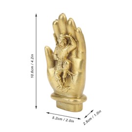 Monkey King Statue Brass Monkey King Figurine Chinese Mythology Figure Sun Wukong Statue Buddha Hand Statue Desktop Ornament for Home Study, Living Room, Office Desk（4.2 x 2.0 x 1.0in）