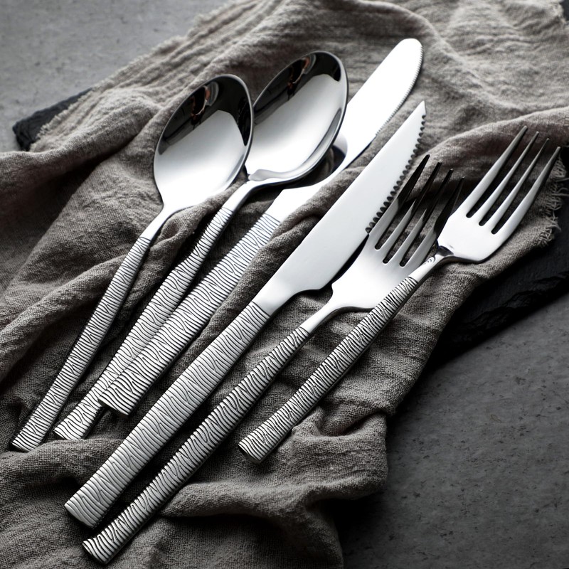48-Piece Silverware Set,Stainless Steel Flatware Set with Steak Knives for