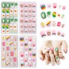 Obidodi 96pcs Kids False Nails, Girls Press on Nails Short Full Cover Fake Nail Kits, Kids Stick on Nails Girls Children Nail Design Decoration, False Nails for Kids Kit