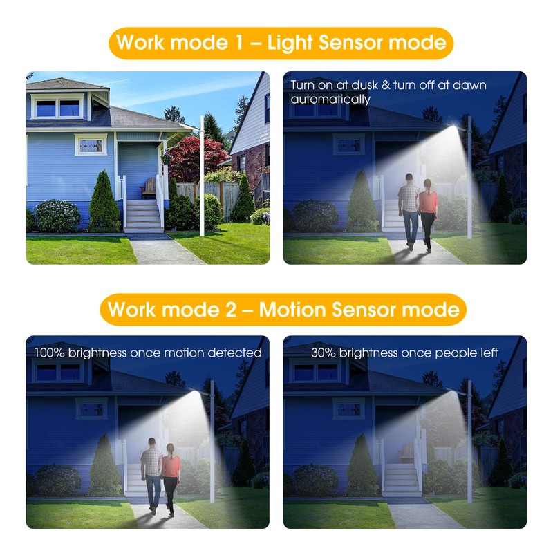 Malitupy Solar Street Lights Outdoor, Cool White/Warm White Solar Street