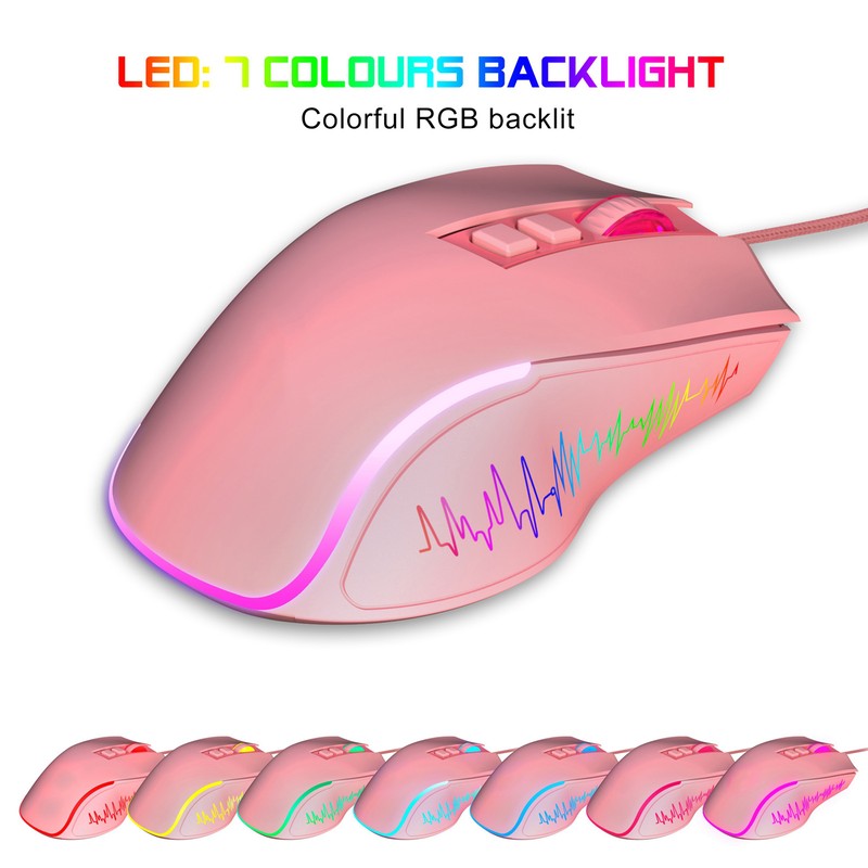 Gaming Mouse USB2.0 4 Adjustable DPI RGB Backlit Ergonomic Design
