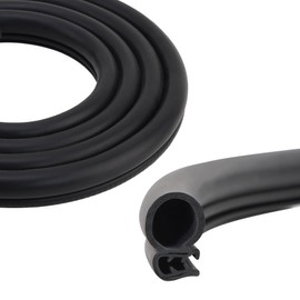 Lunghaa Automotive Rubber Seal with Side Bulb, Universal Car Door Weather Stripping, Gasket, Suitable for Boats, RVs, Trucks, Campers, Buses (20' L, Black)