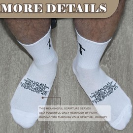 wotemlur Christian Cross Socks Prayer Garter Bible Birthday Gift for Dad Men Husband Women Proverbs3:5 Philippians4:13