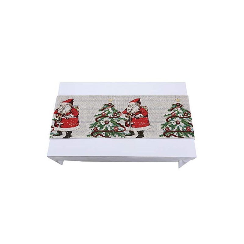 mookaitedecor Christmas Table Runner White for Dining Party Festival Xmas