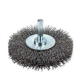 Forney 72254 Wire Wheel Brush, Coarse Crimped with 1/4" Round Shank, 3"