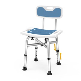 Hiqufet Shower Chair with Back(500lb), 6 Height Adjustable Shower Stool for Inside Shower to Sit on, Padded Shower Seats for Adults