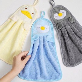 Cute design sink kitchen easy drying hand towel 1P towel character towel return gift bathroom blue penguin 3ea
