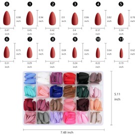 Tips de Uñas Postizas Acrílicas 24 Colores Sólidos, Cobertura Total 576 piezas de uñas cortas, Diseño de punta cuadrada para mujeres y niñas, Decoraciones de uñas, Ampliamente Utilizado
