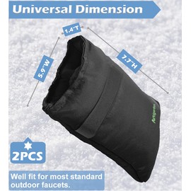 Artigarden Outdoor Faucet Covers for Cold Winter Outside Insulated Water Hose Bib Sock Protector, Black (2 Pack)