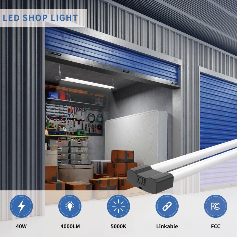 DYMOND 4 FT 40W LED Shop Light Fixture with Inline