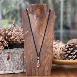 Natural Energetic Stones Anhänger Mann Frau - Versilbert Zamak - Healing Coloured Stone Halskette - Ideal für Geschenk - Sphere (Jasper)