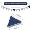G2PLUS Grey and Blue Fabric Bunting Garland, 3.3 m Double-Sided