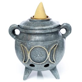 Puckator Magic Cauldron Backflow Incense Burner - Home Zen Meditation Decor Accessories - Incense Waterfall Cone Burner - Spiritual Feng Shui Gothic Goth Relaxation Gifts Gift - Desk Ornaments
