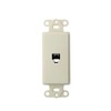 Leviton 40649-T Decora Insert, 6P4C, Screw Terminals, Light Almond