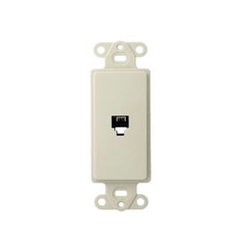 Leviton 40649-T Decora Insert, 6P4C, Screw Terminals, Light Almond
