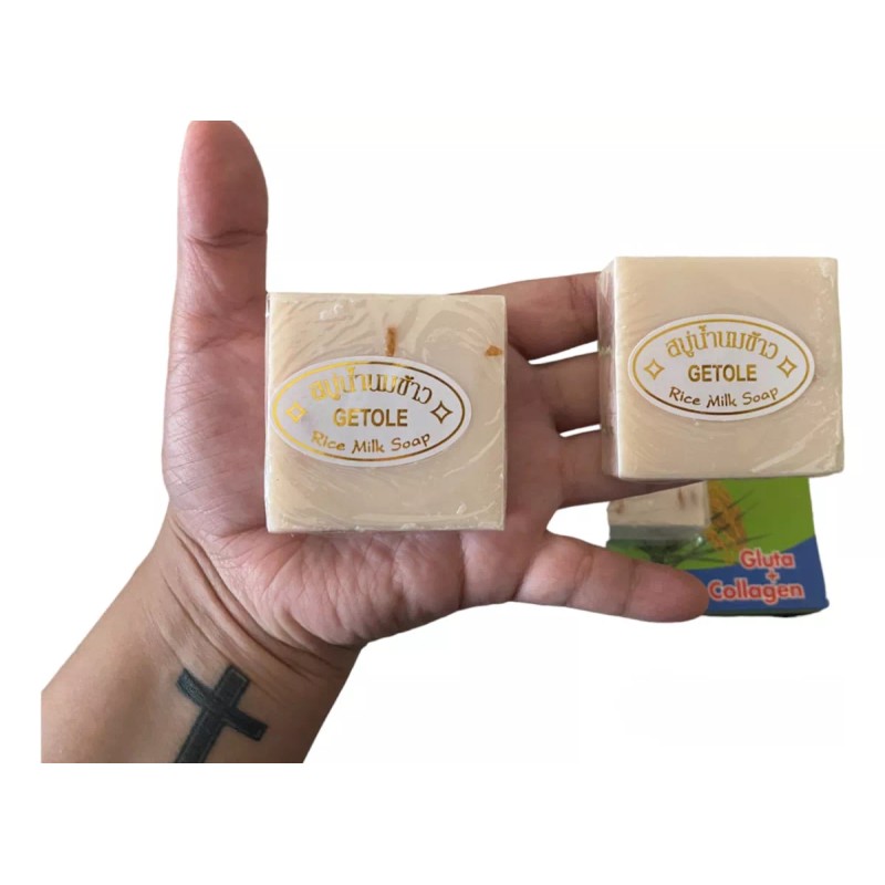 Getole Jabón Leche Arroz Antimanchas Antiacné Cierra Poros Exfolia