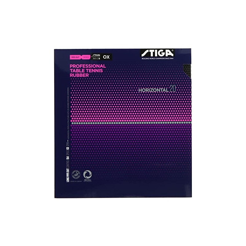 STIGA 1711200101 Table Tennis Rubber, Horizontal 20, Black OX (No