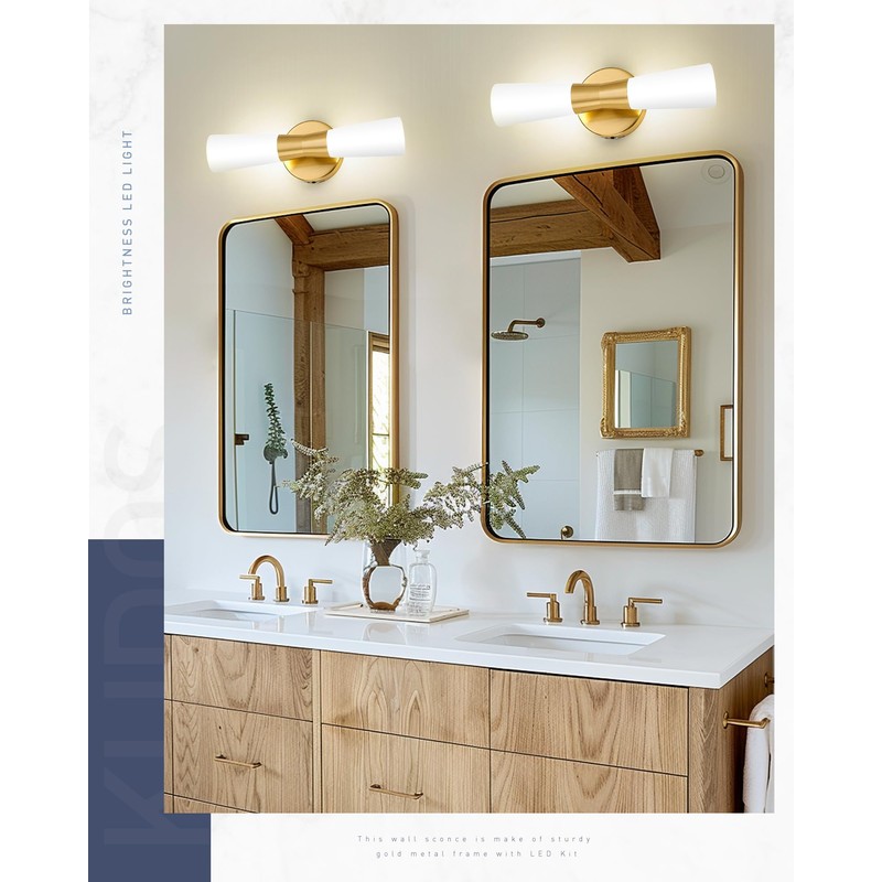 kudos Wall Sconces 16inches Gold Vanity Light Fixtures, Modern Sconces