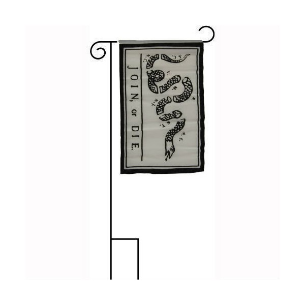 12x18 12"x18" Join Or Die Gadsden Benjamin Franklin Sleeved w/