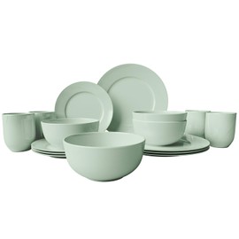 Yoshy 12-Piece White Bone China Dinnerware with Lightweight Durable Chip Resistant Design Service for 4 (16 Piece - Service for 4, Willowmist)