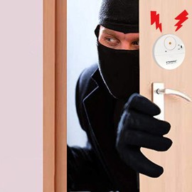 WER Pack of 12 White Ultra-Thin Window Alarm with Loud 100 dB Alarm and Vibration Sensors - Modern and Ultra-Thin Design Compatible with Any Window - Model SE-0106