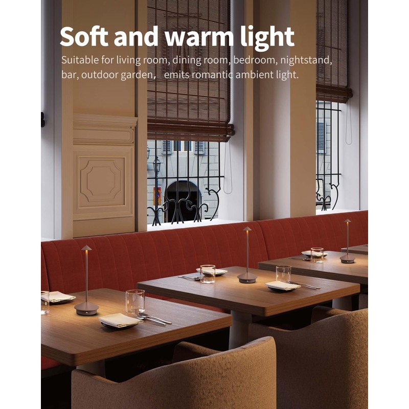 NEWSEE Modern Cordless Table Lamp Set of 2, Portable LED