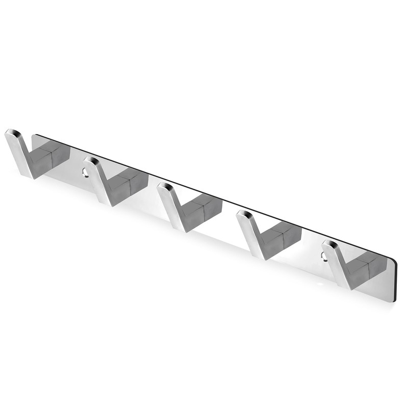 Maxzwell Wall Mount Coat Rack with 5 Chrome Hooks –