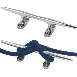 SHENGHUISS Boat Open Base Cleat 316 Stainless Steel Mooring Dock Cleat with Screw for Boat,Deck,Hook,Yacht 4 Pack 10 inch