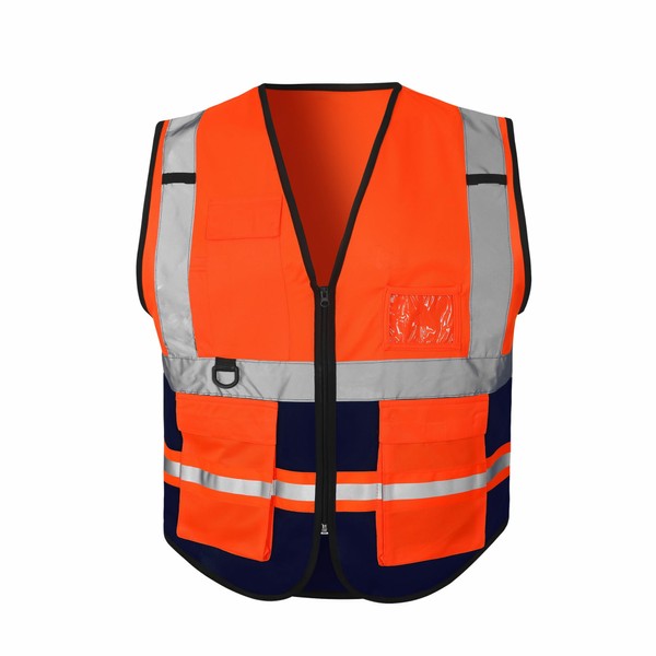 Hi Vis Vest Reflective High Visibility Work Wear Vest Zip