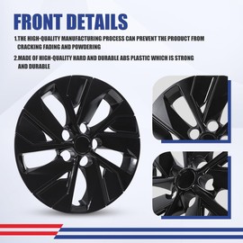 CAROXX 16'' Hubcaps 2019-2025 Ni- ssan Altima, Wheel Rim Cover R16 Hub Caps, Snap On Car Pickup Truck SUV, Wheel Covers Replacement, PP Material, 4 Pack, 16-Inch, Black Lacquer