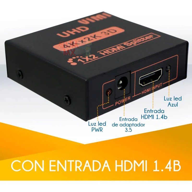 Splitter Hdmi 4k 2k 1 Entrada 2 Salidas Full Hd