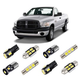 BRISHINE White Interior LED Lights Kit for Dodge Ram 2003 2004 2005 2006 2007 2008 Super Bright 6000K LED Interior Light Bulbs Package + Cargo Lights + License Plate Lights and Install Tool