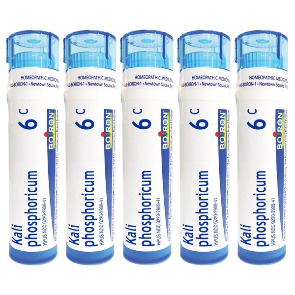Boiron Kali Phosphoricum 6C (Pack of 5), Homeopathic Medicine for Headache