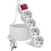 ExtraStar Power Strip 4-Way Multiple Socket with Save Energy Switch