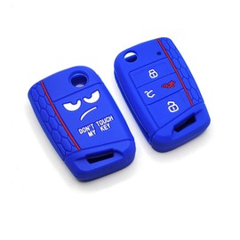 MMSZHL 2 Pcs Funda para Llave de Volkswagen Golf y Polo 2018, Funda Llave VW, 4 Botones, Protector de Silicon para Llaves de Auto, Funda para Llave Auto, Key Fob Cover, Accesorios VW (Negro)